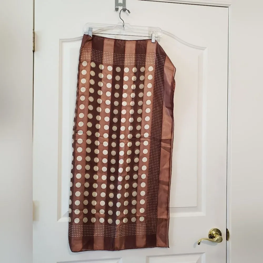 Oversized Brown Polka Dot Scarf